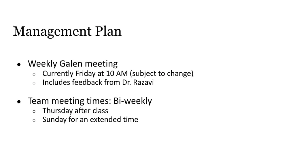 management plan