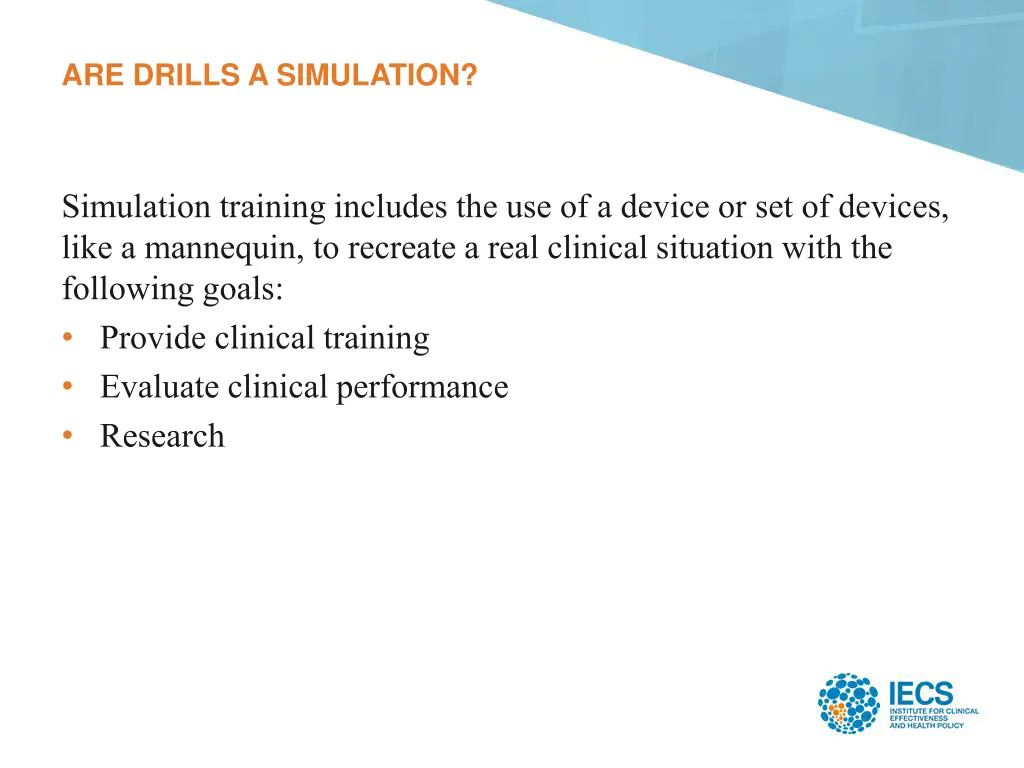 are drills a simulation