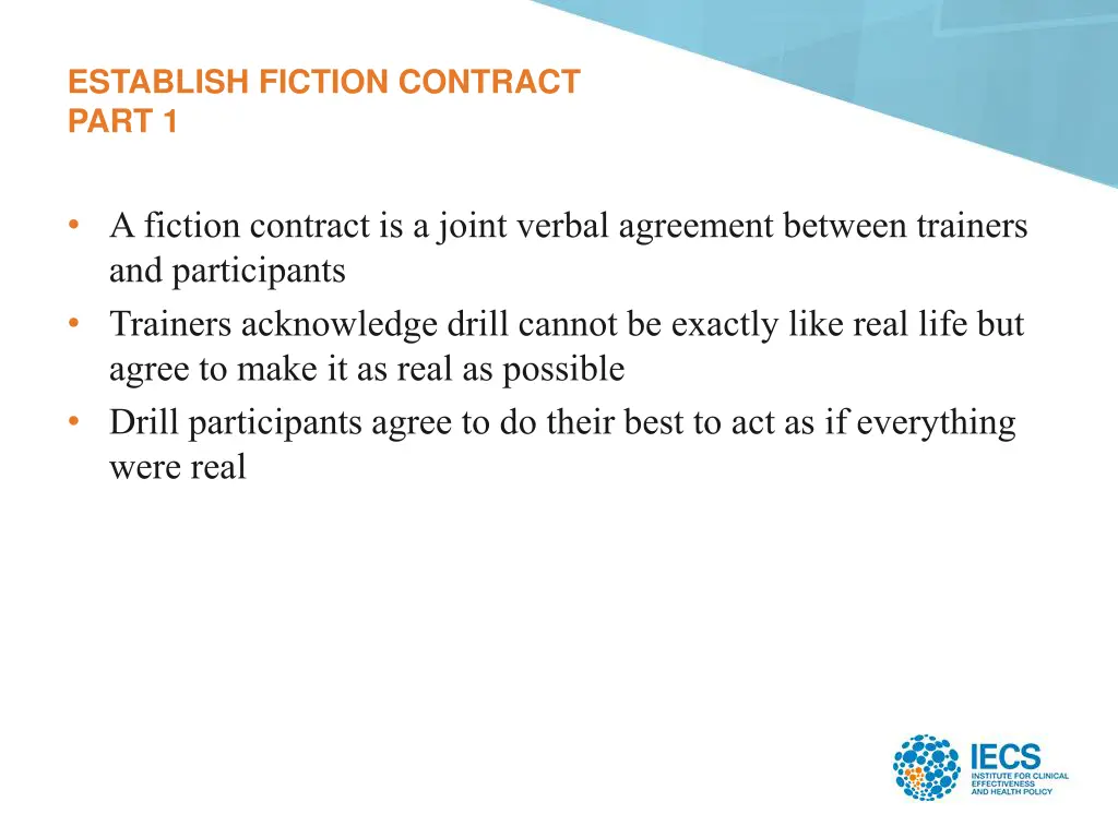 establish fiction contract part 1