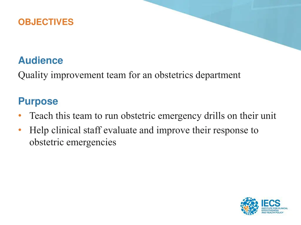 objectives