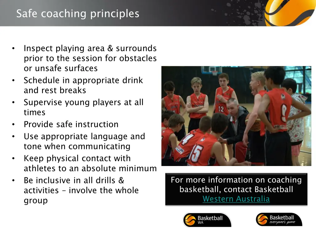 safe coaching principles