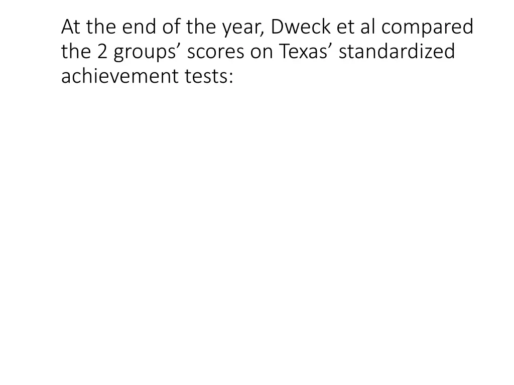 at the end of the year dweck et al compared