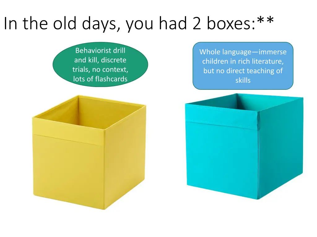 in the old days you had 2 boxes