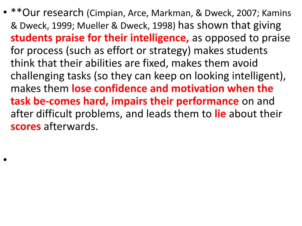 our research cimpian arce markman dweck 2007