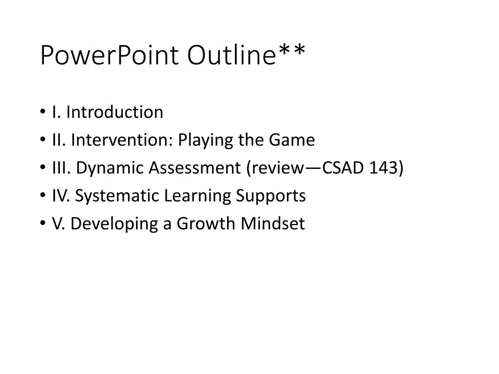 powerpoint outline