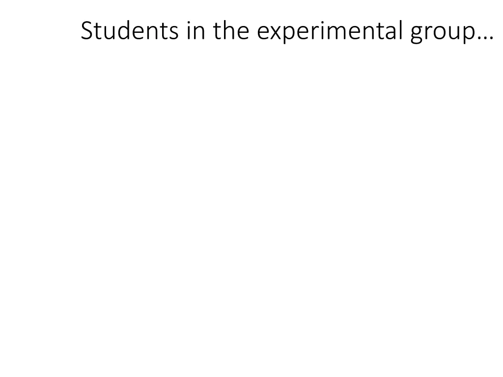 students in the experimental group