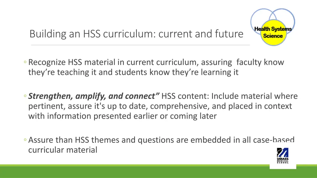 building an hss curriculum current and future