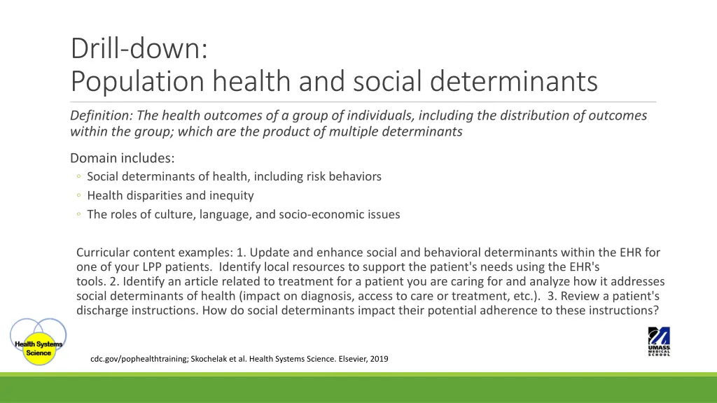 drill down population health and social