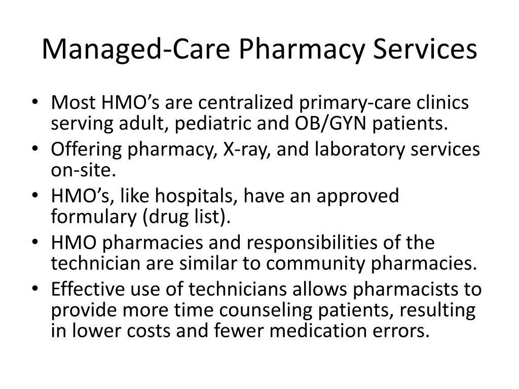 managed care pharmacy services 1