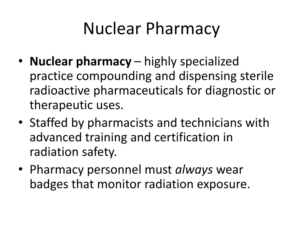 nuclear pharmacy