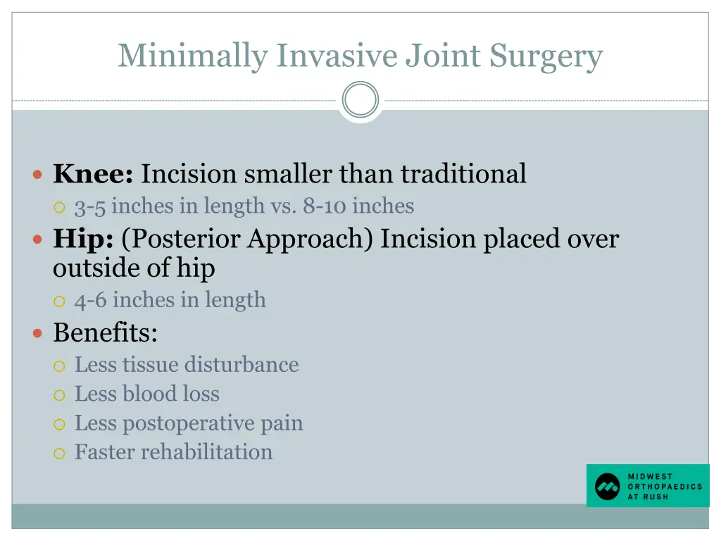 minimally invasive joint surgery