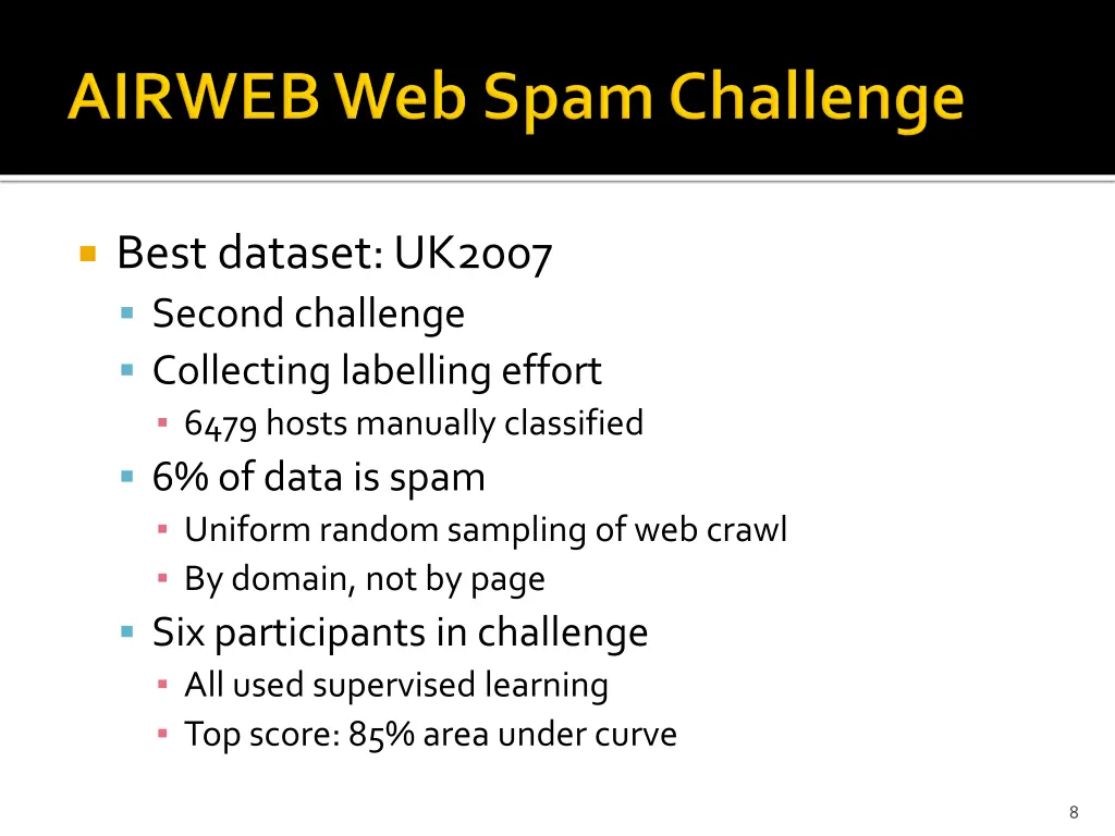 best dataset uk2007 second challenge collecting