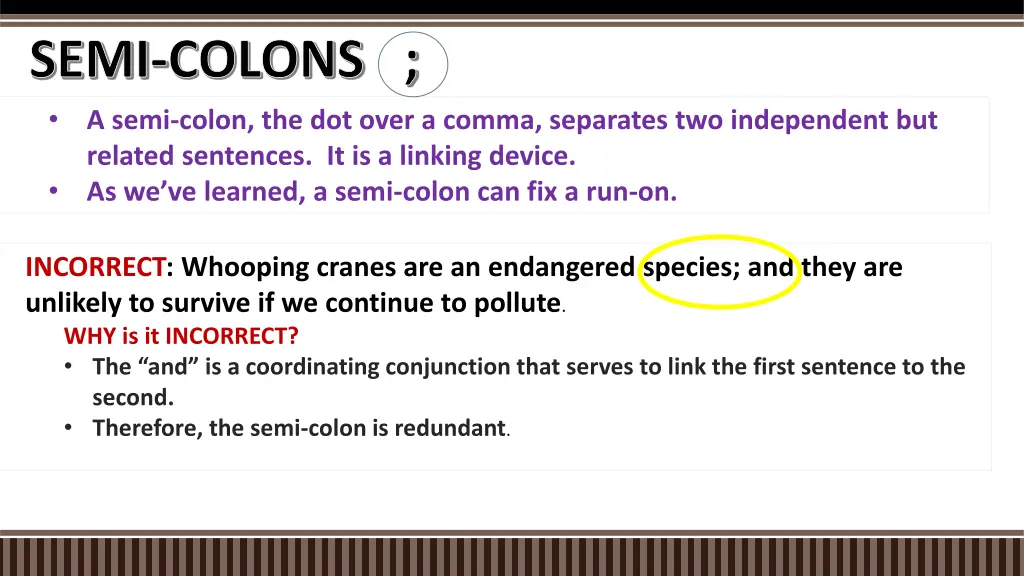 semi colons a semi colon the dot over a comma