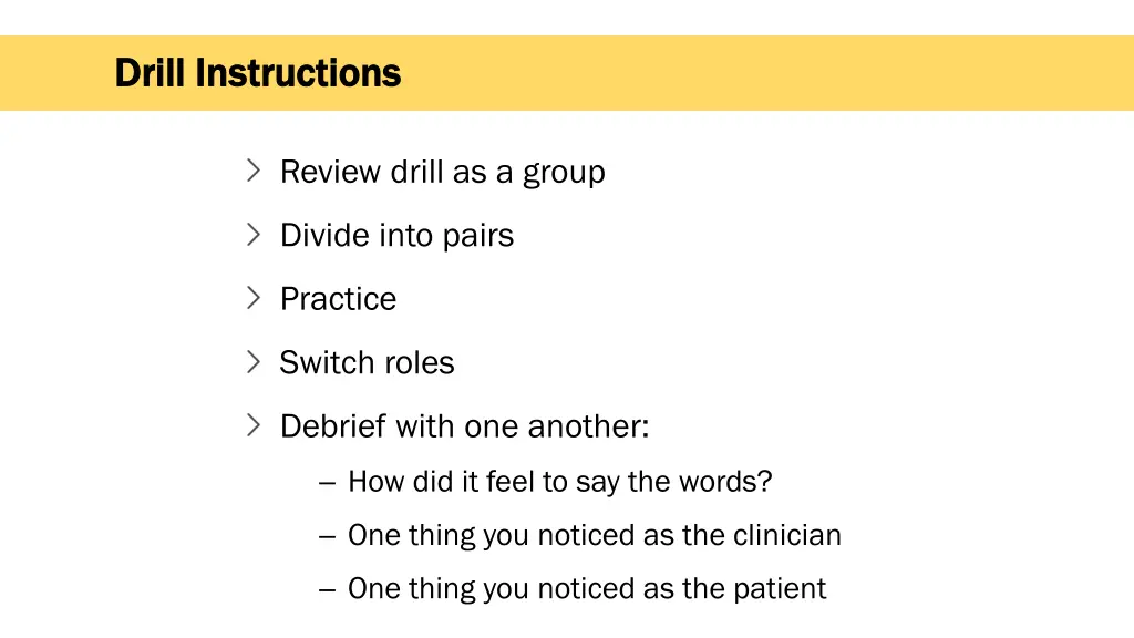 drill instructions drill instructions