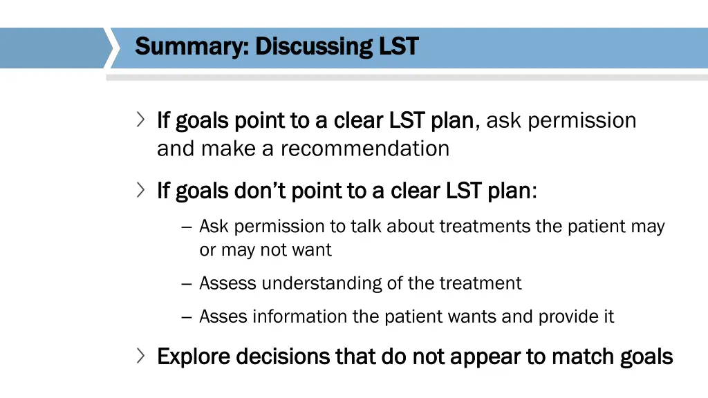 summary discussing lst summary discussing lst