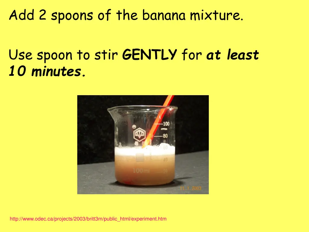 add 2 spoons of the banana mixture