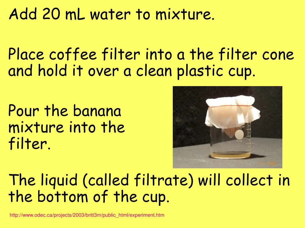 add 20 ml water to mixture