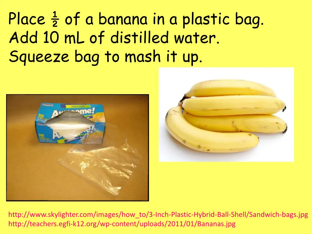 place of a banana in a plastic