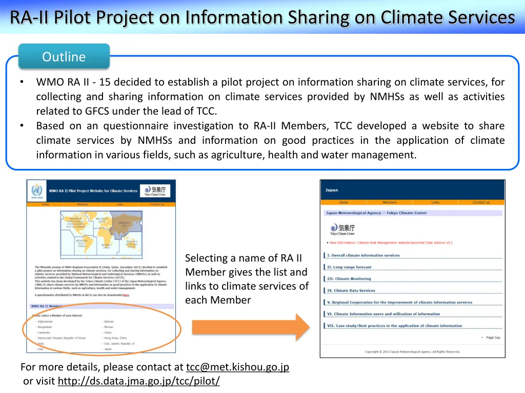 ra ii pilot project on information sharing