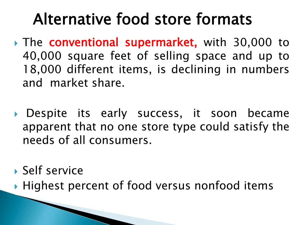 alternative food store formats