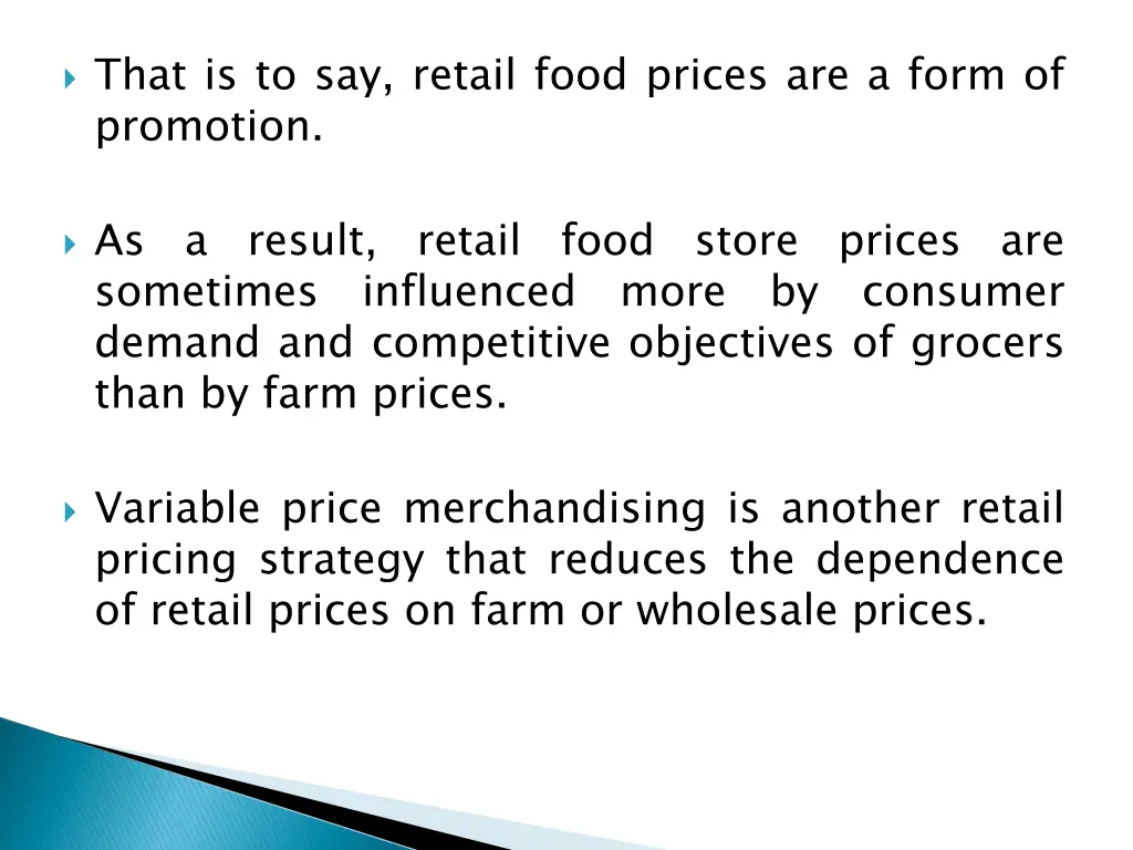 that is to say retail food prices are a form