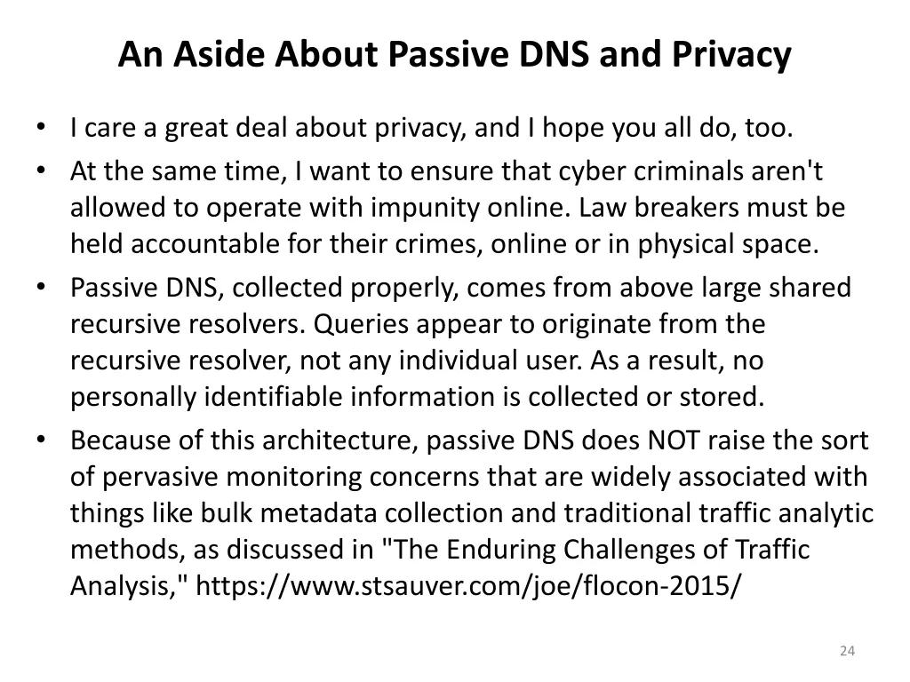 an aside about passive dns and privacy