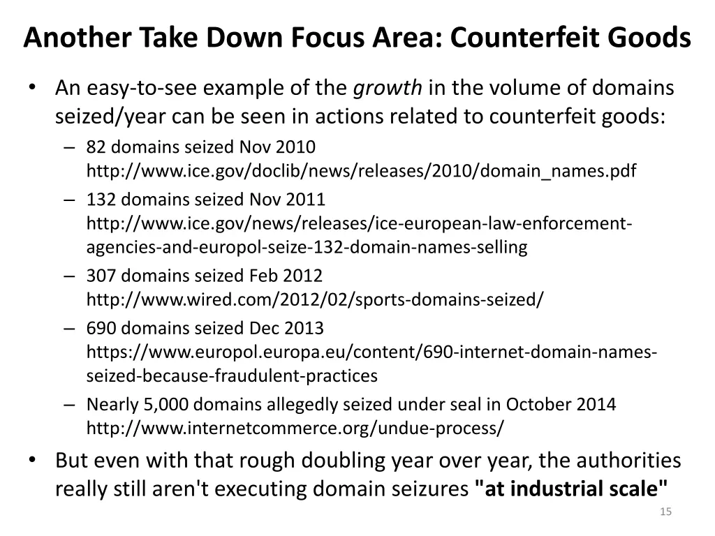 another take down focus area counterfeit goods