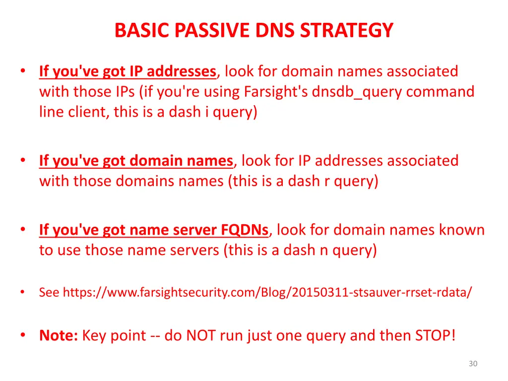 basic passive dns strategy