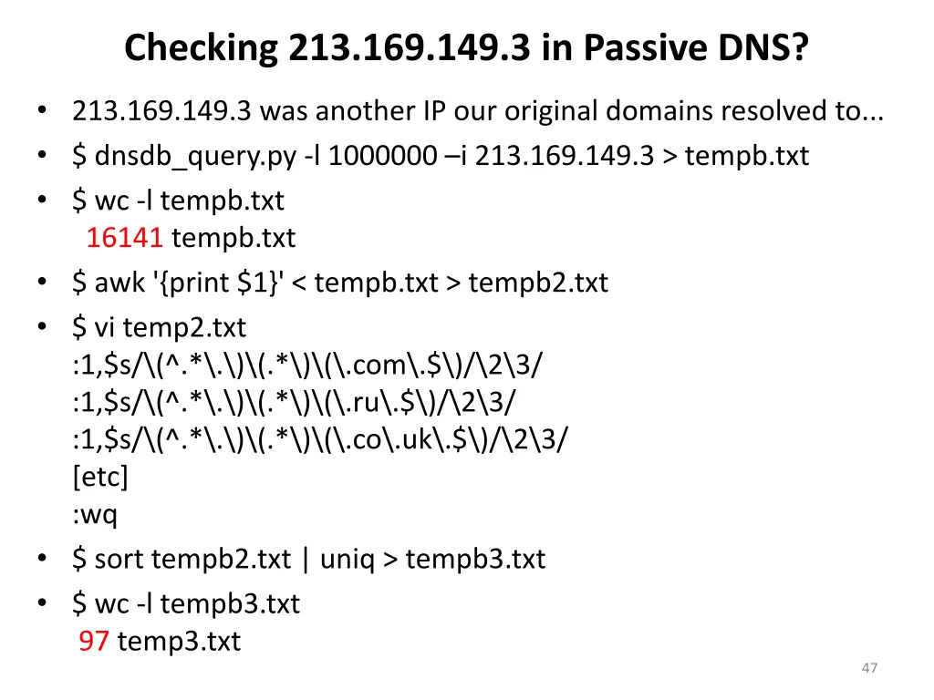 checking 213 169 149 3 in passive dns