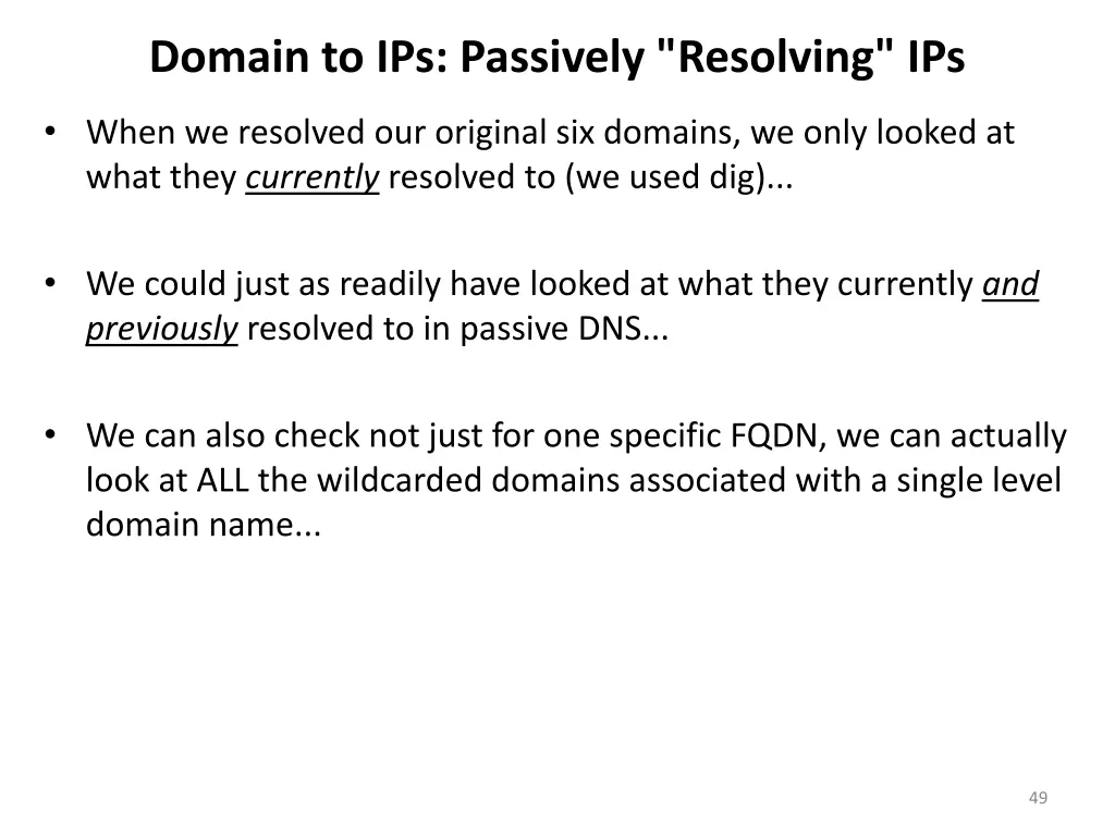 domain to ips passively resolving ips