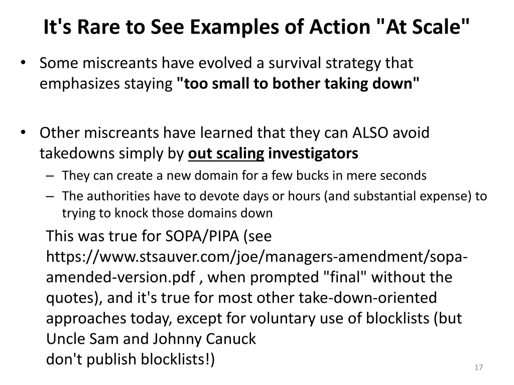 it s rare to see examples of action at scale