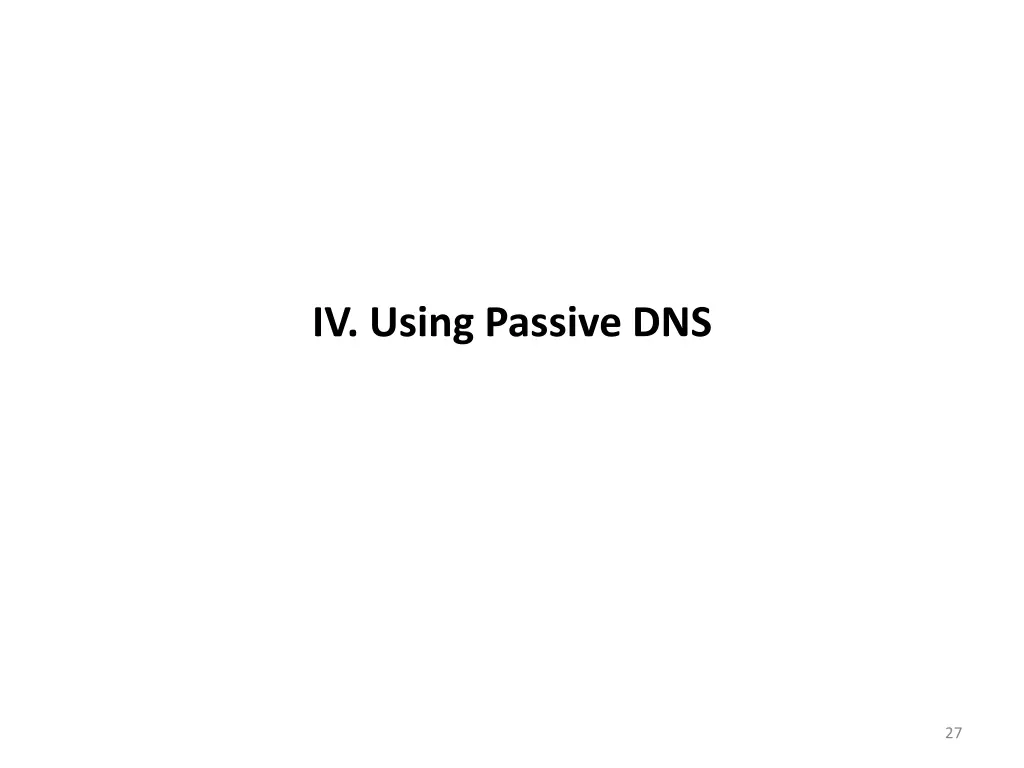 iv using passive dns