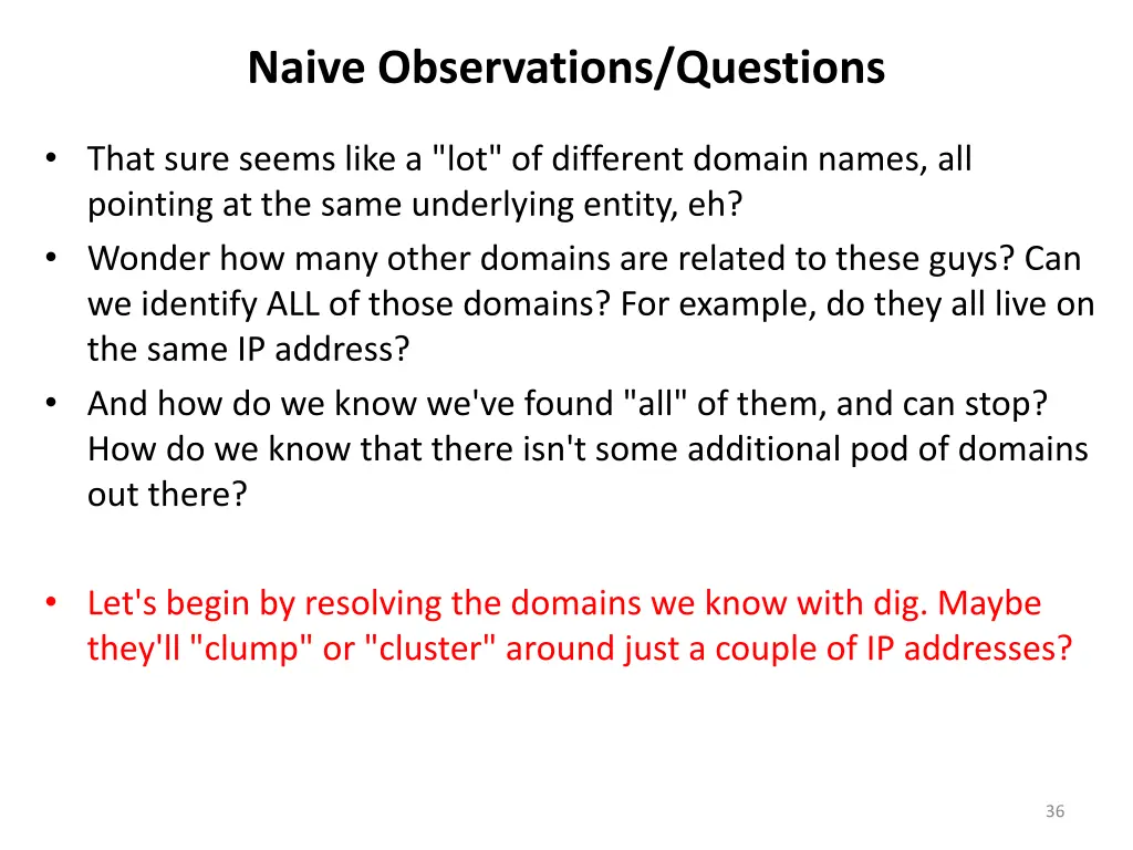 naive observations questions