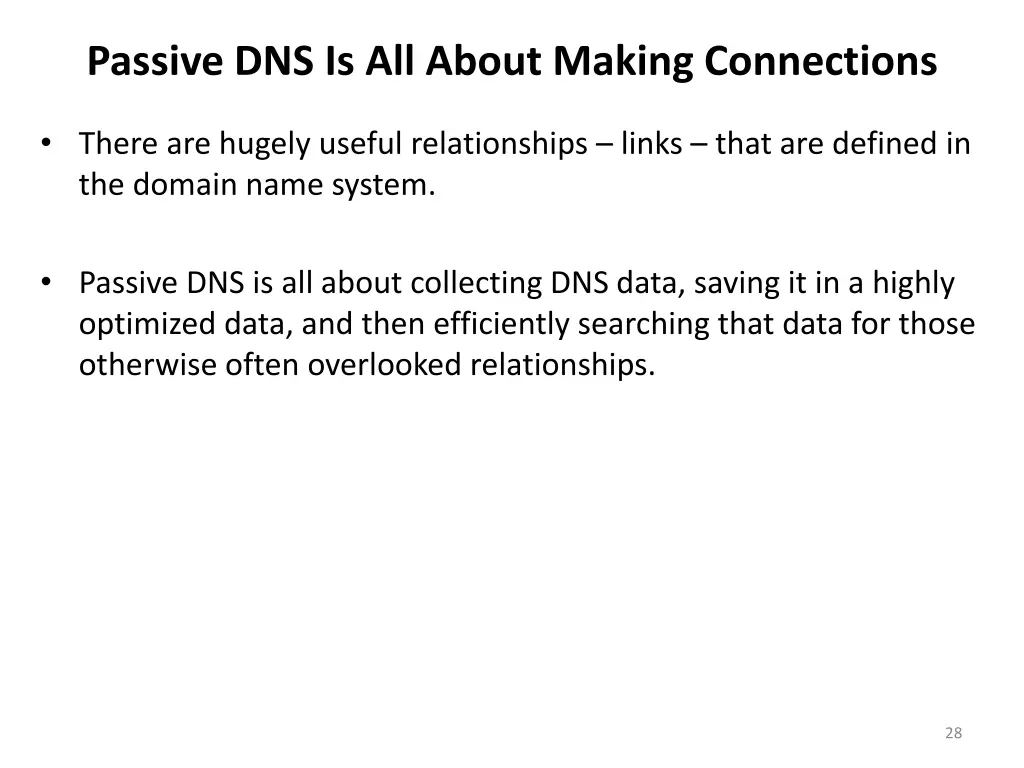 passive dns is all about making connections