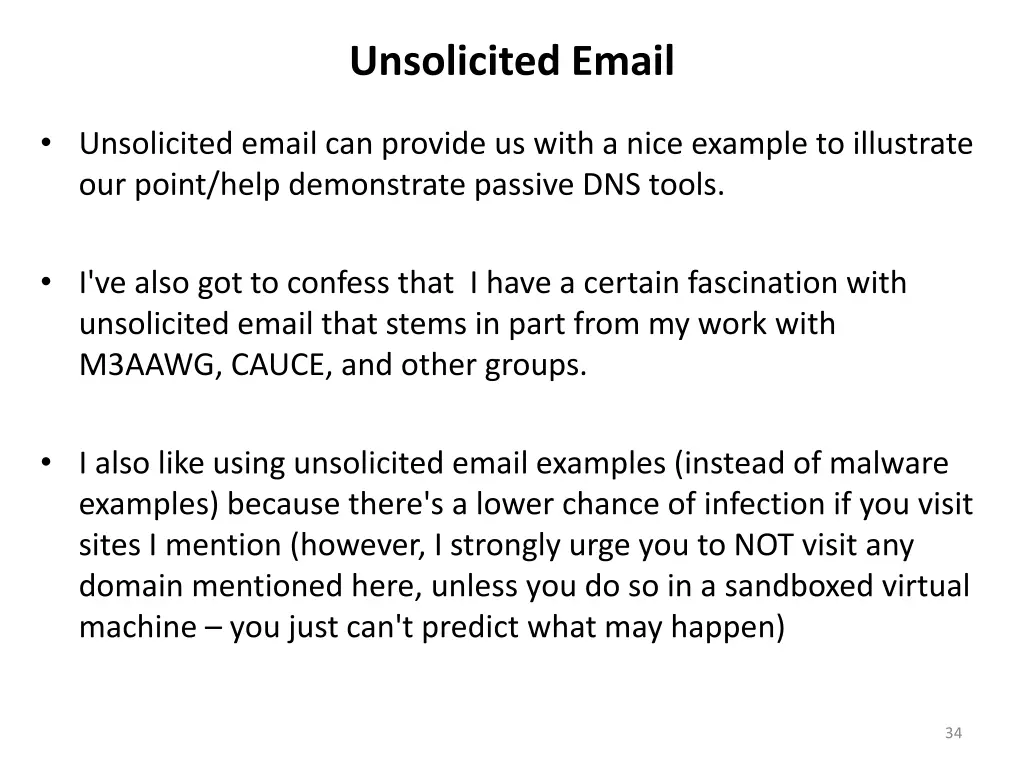 unsolicited email