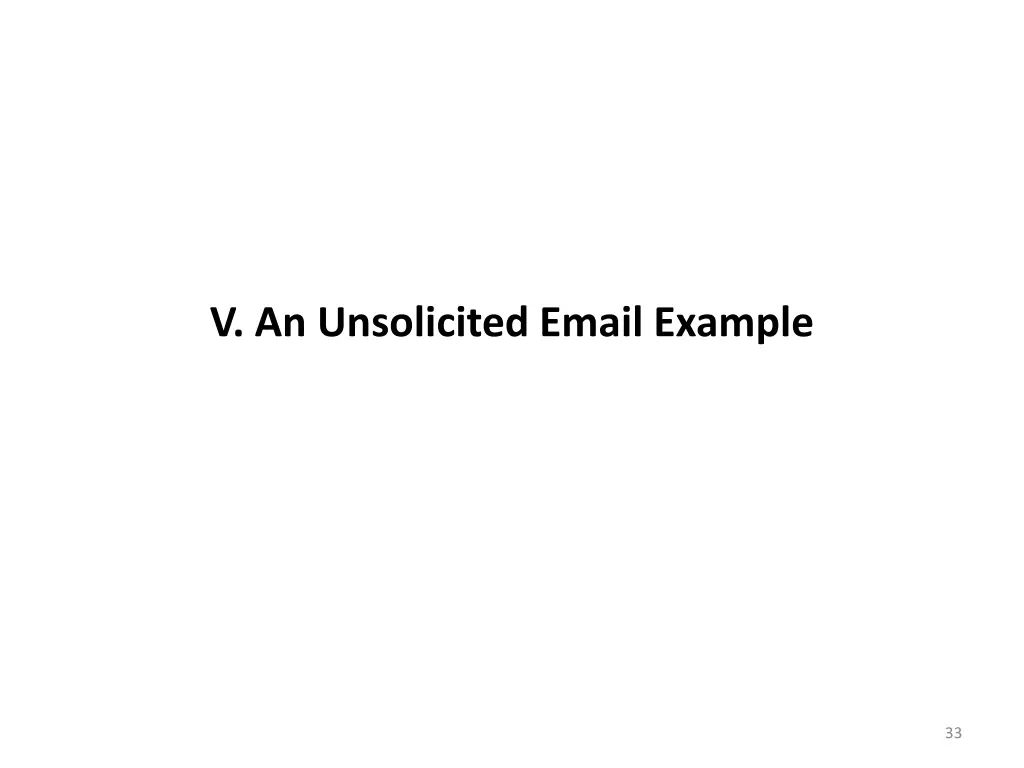 v an unsolicited email example