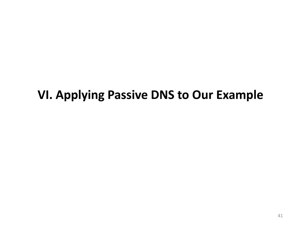 vi applying passive dns to our example