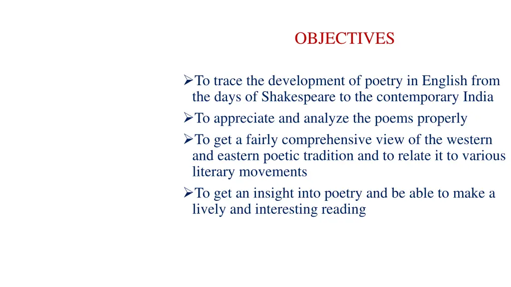 objectives