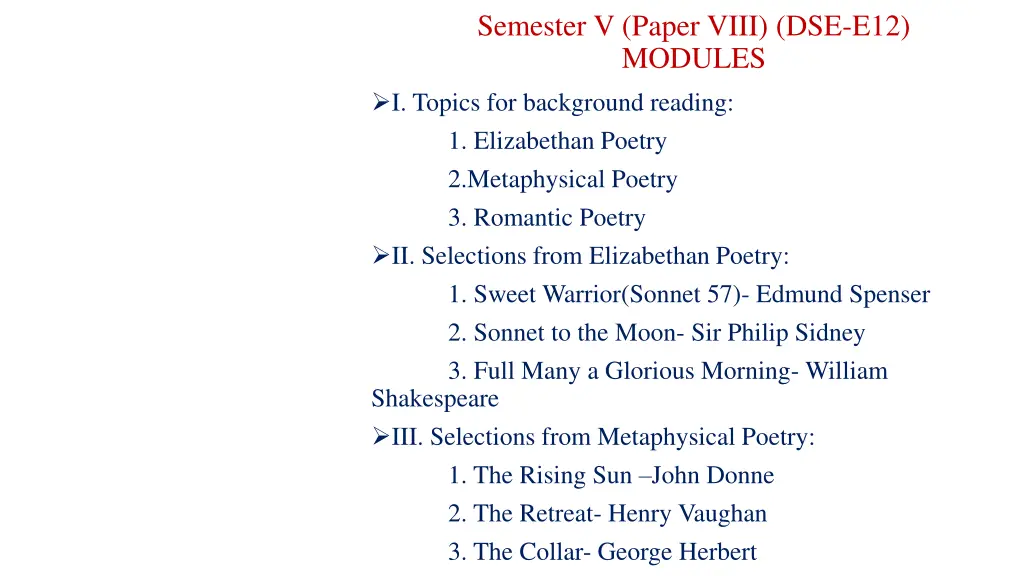 semester v paper viii dse e12 modules