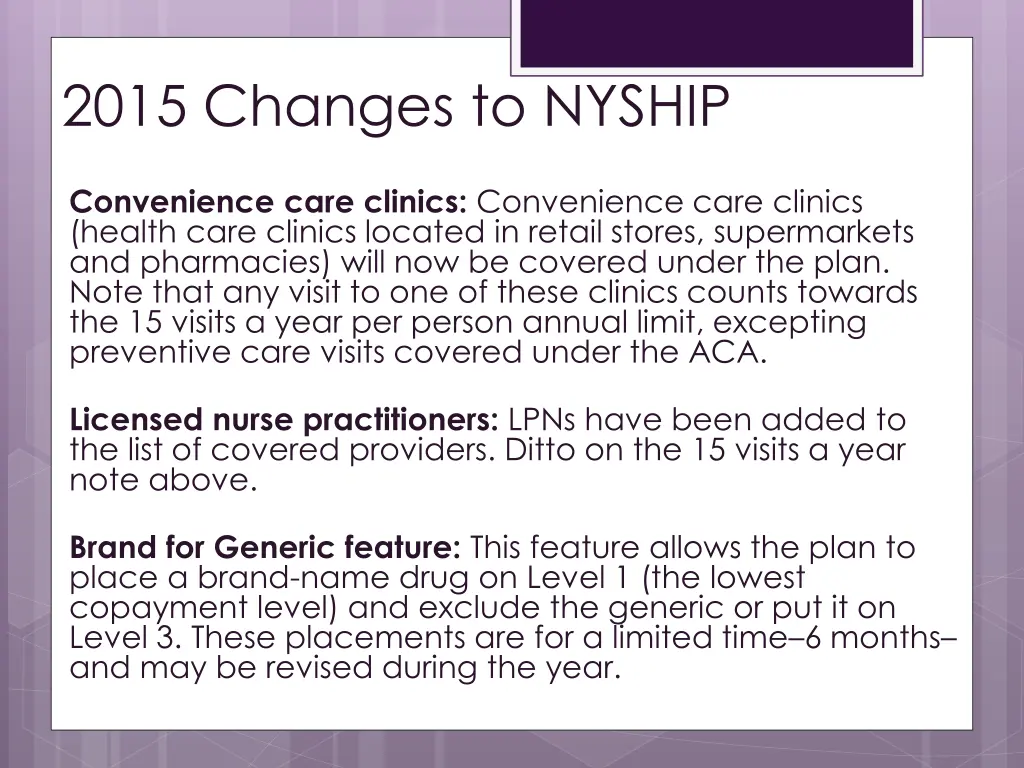 2015 changes to nyship 4