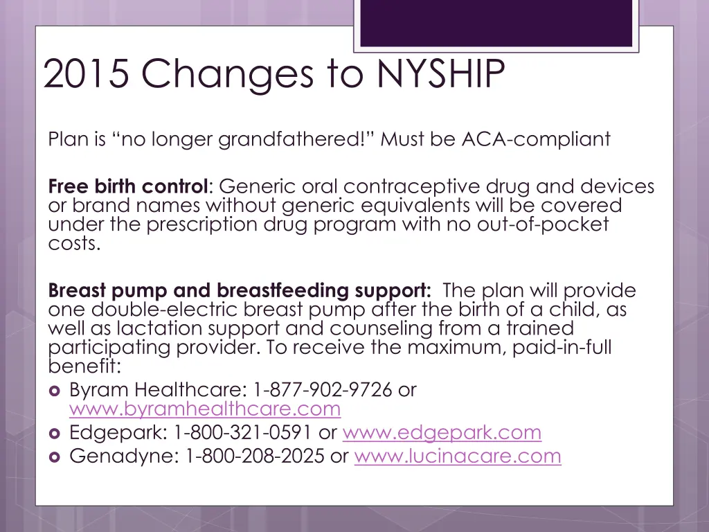 2015 changes to nyship