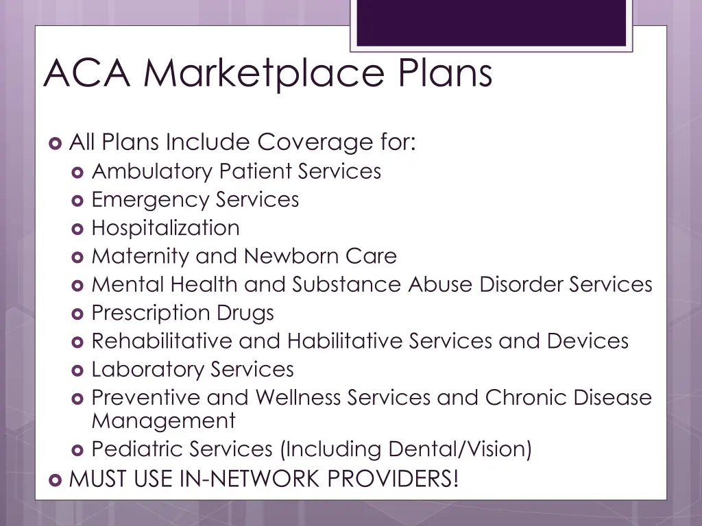 aca marketplace plans