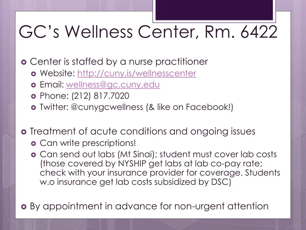 gc s wellness center rm 6422