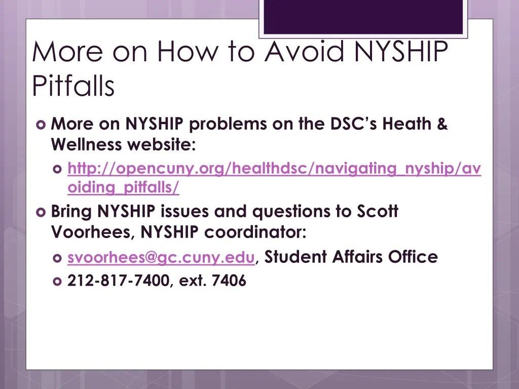 more on how to avoid nyship pitfalls