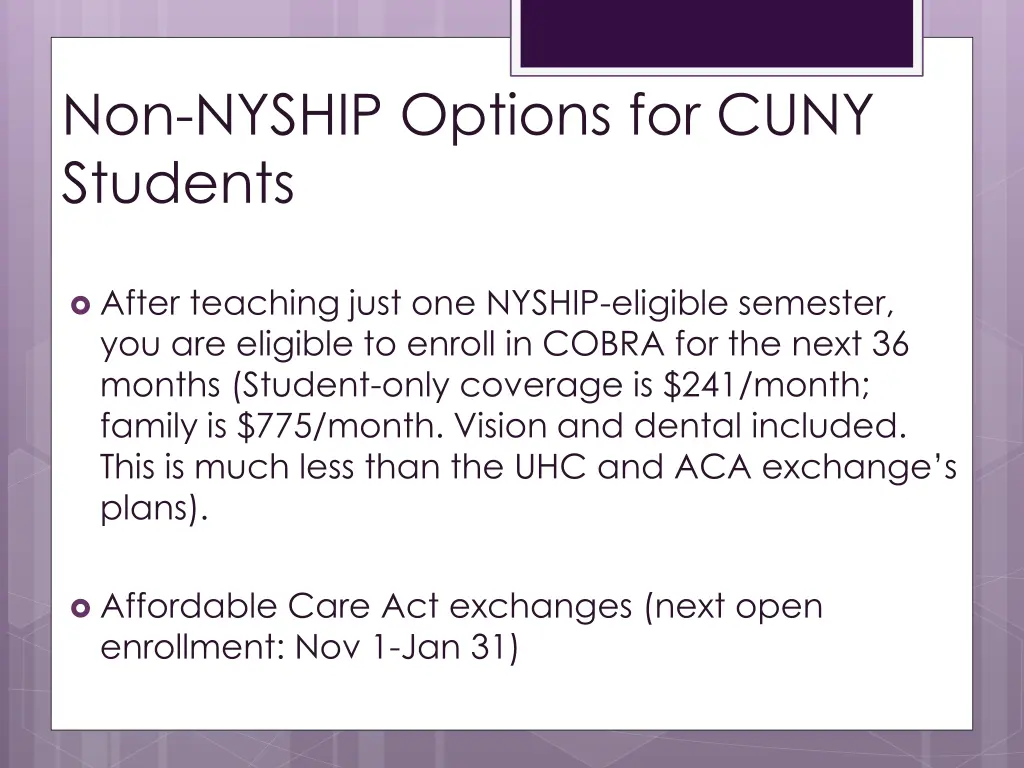 non nyship options for cuny students