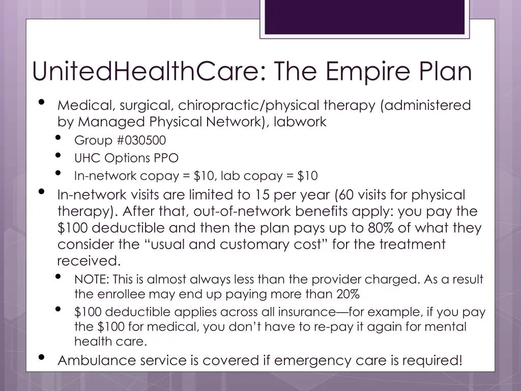 unitedhealthcare the empire plan medical surgical