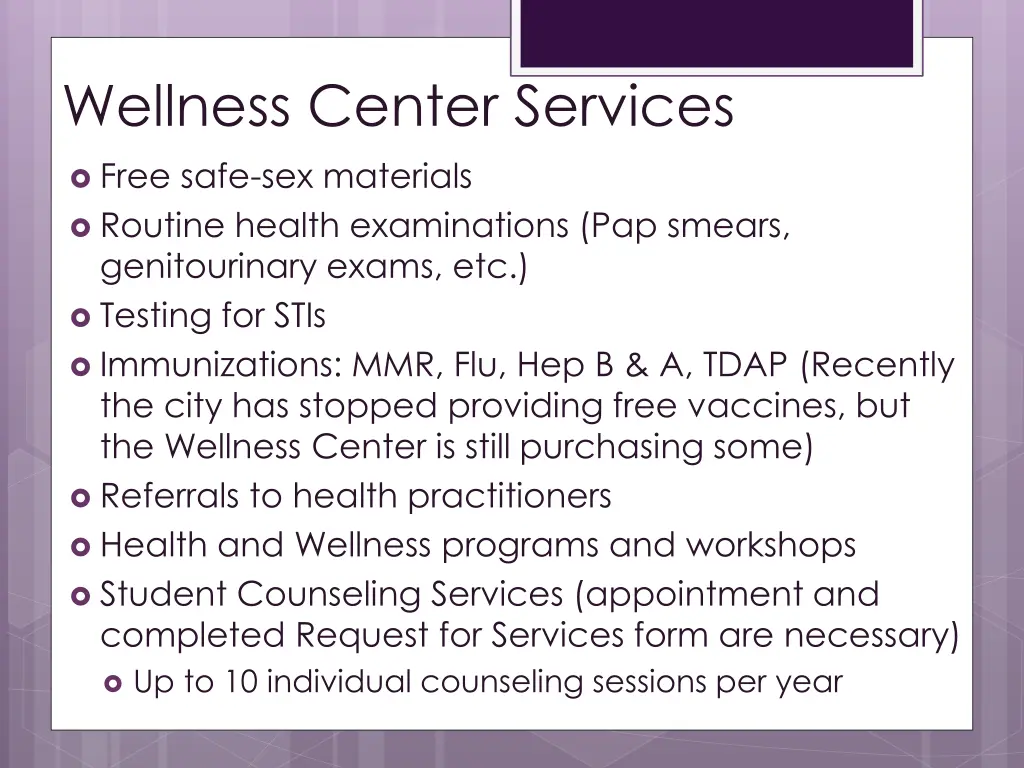 wellness center services