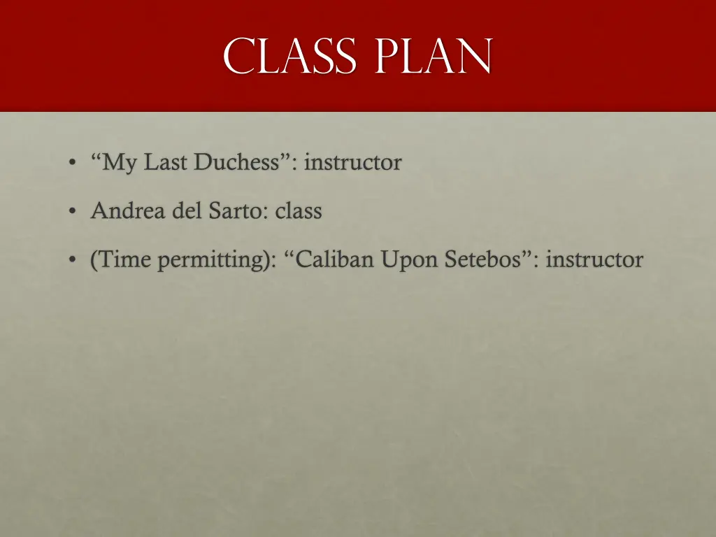 class plan