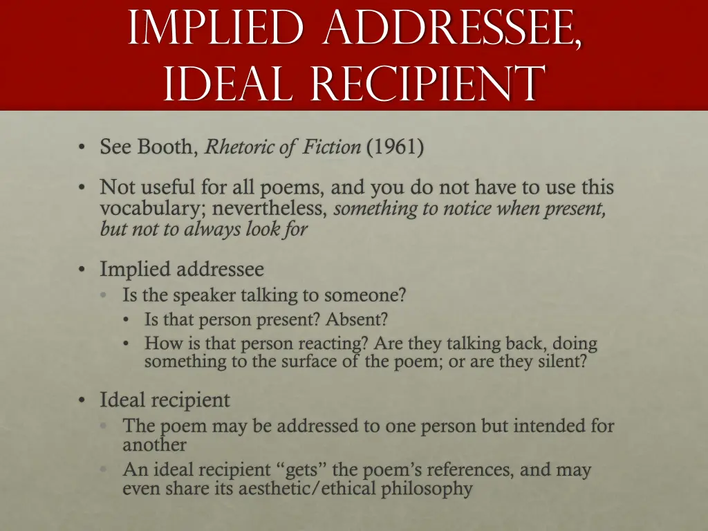 implied addressee ideal recipient