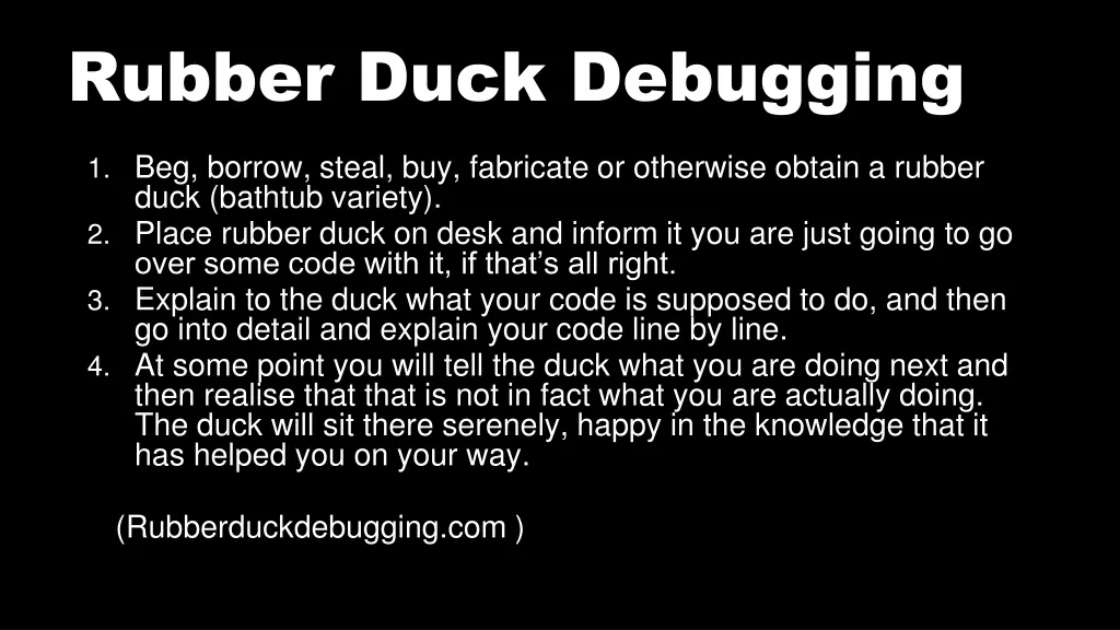 rubber duck debugging